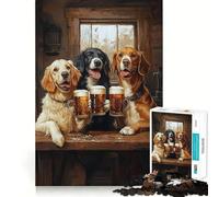Jigsaw Puzzle1000 Pieces Canine Cheers Beer Buddies Flawless Cut Fun Logic Fun Toy Free Play Game Birthday Activity (38x26cm)
