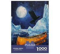 Jigsaw Puzzle1000 Pieces Canoe Under The Moonlit Sky Adult Jigsaw Relaxing Games Staycation Kill Time Unique Gifts for Birthday And Christmas 70x50cm/1000pcs