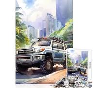 Jigsaw Puzzle1000 Pieces Car Watercolor Puzzles for Teenagers Hand Speed Race for Birthday, Chrismas Brain Intelligence Challenge Addictive Toys (50x75cm)