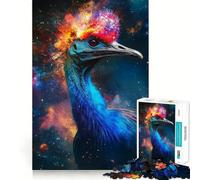 Jigsaw Puzzle1000 Pieces Cassowary with Cosmic Crest Flawless Cut Fun Logic Fun Toy Free Play Game Birthday Activity (38x52cm)