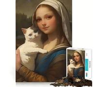 Jigsaw Puzzle1000 Pieces Cat And Mona Lisa Flawless Cut Fun Logic Fun Toy Free Play Game Birthday Activity (38x26cm)