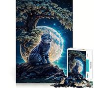 Jigsaw Puzzle1000 Pieces Cat And The Moon Flawless Cut Fun Logic Fun Toy Free Play Game Birthday Activity (50x75cm)