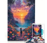 Jigsaw Puzzle1000 Pieces Cat Dreaming Landscape, Brain Teaser Game, Train Your Brain And Hands, Suitable for Desktop Decoration 50x75cm