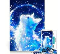 Jigsaw Puzzle1000 Pieces Celestial Cat Gazing at The Moon Fine Edge Craft Smart Mind Activity Relax Game Play Christmas Fun Gift (50x75cm)