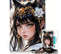 Jigsaw Puzzle1000 Pieces Celestial Nekomata Empress Fine Edge Craft Smart Mind Activity Relax Game Play Christmas Fun Gift (38x52cm)