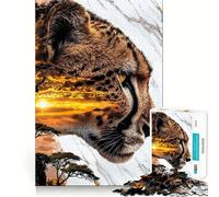 Jigsaw Puzzle1000 Pieces Celestial Prowler of The Savannah Fine Edge Craft Smart Mind Activity Relax Game Play Christmas Fun Gift (38x26cm)