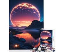 Jigsaw Puzzle1000 Pieces Celestial Twilight Over Serene Waters Puzzles for Teenagers Hand Speed Race for Birthday, Chrismas Brain Intelligence Challenge Addictive Toys (50x75cm)