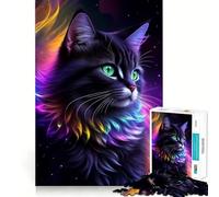 Jigsaw Puzzle1000 Pieces Charming Fantasy Black Cat Fine Edge Craft Smart Mind Activity Relax Game Play Christmas Fun Gift (38x52cm)