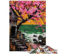 Jigsaw Puzzle1000 Pieces Cherry Blossom Poison Lake Puzzles for Teenagers Hand Speed Race for Birthday, Chrismas Brain Intelligence Challenge Addictive Toys (38x52cm/1000pcs)