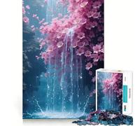Jigsaw Puzzle1000 Pieces Cherry Blossom Waterfall Fine Edge Craft Smart Mind Activity Relax Game Play Christmas Fun Gift (38x26cm)