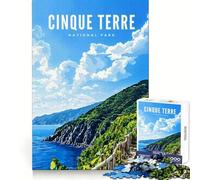 Jigsaw Puzzle1000 Pieces Cinque Terre National Park Perfect Cut Fun Mind Challenge Toy Cozy Fun Time Birthday Activity (38x52cm)