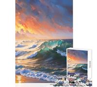 Jigsaw Puzzle1000 Pieces Coast Waves at Sunrise Jigsaw Puzzles for Adults Family Activities Train Your Brain And Hands Stress Reduction Gifts (38x52cm)