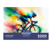 Jigsaw Puzzle1000 Pieces Colorful Cycling Speed Watercolor Art Adult Jigsaw Puzzle Hands-on Game For Family Fun Unique Gifts for Birthday And Christmas 38x26cm/1000pcs