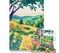 Jigsaw Puzzle1000 Pieces Connecticut Summer Fields Minimalist Art Perfect Cut Fun Mind Challenge Toy Cozy Fun Time Birthday Activity (50x75cm)