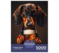 Jigsaw Puzzle1000 Pieces Dachshund Beer Adult Jigsaw Puzzle Hands-on Game For Family Fun Unique Gifts for Birthday And Christmas 70x50cm/1000pcs
