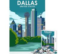 Jigsaw Puzzle1000 Pieces Dallas Texas United States Jigsaw Puzzles for Adults Stress Reliever Difficult And Challenge Addictive Toys to Cultivate Patience (38x26cm)