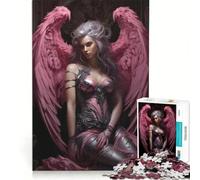 Jigsaw Puzzle1000 Pieces Dark Angel with Pink Wings, Family Games, Birthday Present, with Matching Poster And Trivia Sheet 38x26cm