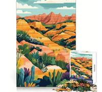 Jigsaw Puzzle1000 Pieces Desert Canyon Landscape Spring Illustration Perfect Cut Fun Mind Challenge Toy Cozy Fun Time Birthday Activity (50x75cm)