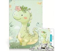 Jigsaw Puzzle1000 Pieces Dinosaur Flower Crown Family Games Birthday Present with Matching Poster And Trivia Sheet 38x26cm