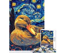 Jigsaw Puzzle1000 Pieces Duck in Starry Night Style Relax Games Precision Cutting Toy Wall Decor Deal As Gifts for The Whole Family (38X52cm)