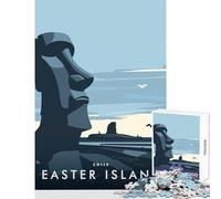 Jigsaw Puzzle1000 Pieces Easter Island Moai Jigsaws for Adults Puzzle Hand Speed Race for Birthday, Chrismas Family Fun & Game Night (38x52cm)