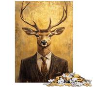 Jigsaw Puzzle1000 Pieces Elegant Deer Gentleman Jigsaw Puzzles for Adults Family Activities Train Your Brain And Hands Stress Reduction Gifts (38x26cm/1000pcs)