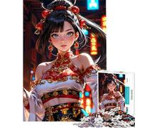 Jigsaw Puzzle1000 Pieces Elegant Warrior in Traditional Eastern Attire Adult Jigsaw Puzzle Relaxing Games Enhance Memory Unique Gifts for Birthday And Christmas (Size 50x75cm)