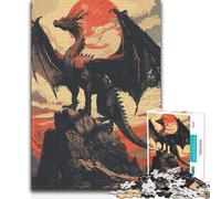 Jigsaw Puzzle1000 Pieces Fantasy Retro Dragon Beast Perfect Decoration Art Work Gift for And from 14 Years And over (size 38x26cm)