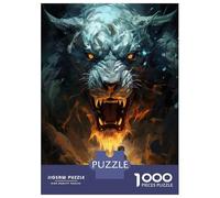 Jigsaw Puzzle1000 Pieces Fantasy Wolf Vs. Human Battle Art Print Adult Jigsaw Relaxing Games Staycation Kill Time Unique Gifts for Birthday And Christmas 70x50cm/1000pcs