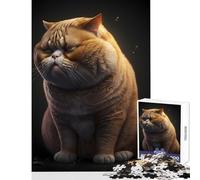 Jigsaw Puzzle1000 Pieces FAT CAT ORANGE Jigsaw Puzzles for Adults Stress Reliever Difficult And Challenge Addictive Toys to Cultivate Patience (38x26cm)