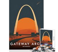 Jigsaw Puzzle1000 Pieces Gateway Arch Missouri Jigsaw Puzzles for Adults Stress Reliever Difficult And Challenge Addictive Toys to Cultivate Patience (38x26cm)