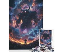 Jigsaw Puzzle1000 Pieces Giant Demon Vs Hero in Galaxy Space Home Decoration Toys Great Gift for Games Hands-on Game Difficult And Challenge Size 38x52cm
