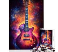 Jigsaw Puzzle1000 Pieces Gibson Electric Guitar in Flames Educational Toy Great Gift for Games Family Game Improving Love between Couples Size 38x52cm
