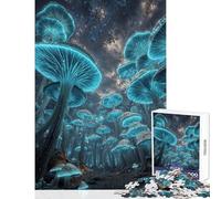 Jigsaw Puzzle1000 Pieces Glowing Mushroom Forest at Night Brain Teaser Game for The Whole Family Home Decoration Toys Wishlist with Santa Claus (50x75cm)
