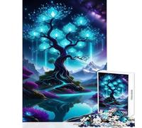 Jigsaw Puzzle1000 Pieces Glowing Tree in Fantasy Puzzles for Teenagers Hand Speed Race for Birthday, Chrismas Brain Intelligence Challenge Addictive Toys (50x75cm)