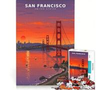 Jigsaw Puzzle1000 Pieces Golden Bridge Beneath, Relaxing Games, Parent-child Interaction, Gifts for Friends And Family 50x75cm