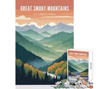 Jigsaw Puzzle1000 Pieces Great Smoky Mountains NP Jigsaws for Adults Puzzle Family Activities Help The Brain Exercise Addictive Toys to Cultivate Patience (38x52cm)