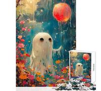 Jigsaw Puzzle1000 Pieces Happy Floral Boho Ghost Brain Teaser Game for The Whole Family Home Decoration Toys Wishlist with Santa Claus (38x26cm)