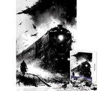Jigsaw Puzzle1000 Pieces Haunting Polar Express Jigsaw Puzzles for Adults Family Activities Train Your Brain And Hands Stress Reduction Gifts (38x26cm)