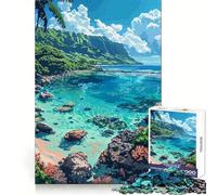 Jigsaw Puzzle1000 Pieces Hawaii Kauai Pixel Art Perfect Cut Fun Mind Challenge Toy Cozy Fun Time Birthday Activity (50x75cm)