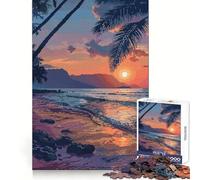 Jigsaw Puzzle1000 Pieces Hawaii Pixel Art Perfect Cut Fun Mind Challenge Toy Cozy Fun Time Birthday Activity (50x75cm)