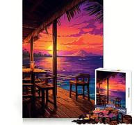 Jigsaw Puzzle1000 Pieces Hawaii Restaurant Pixel Perfect Cut Fun Mind Challenge Toy Cozy Fun Time Birthday Activity (38x52cm)