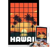 Jigsaw Puzzle1000 Pieces Hawaii Zen Sunset Scenery Jigsaws for Adults Puzzle Family Activities Help The Brain Exercise Addictive Toys to Cultivate Patience (50x75cm)