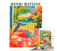 Jigsaw Puzzle1000 Pieces Henri Matisse Style Tropical Scene Educational Toy Great Gift for Games Family Game Improving Love between Couples Size 38x52cm