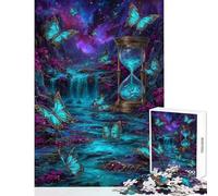 Jigsaw Puzzle1000 Pieces Hourglass, Butterflies, And Magical Landscape Brain Teaser Game for The Whole Family Home Decoration Toys Wishlist with Santa Claus (50x75cm)