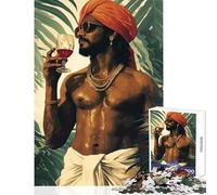 Jigsaw Puzzle1000 Pieces Indian Man with Whiskey Educational Toy Great Gift for Games Family Game Improving Love between Couples Size 38x26cm