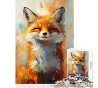 Jigsaw Puzzle1000 Pieces Joyful Fox Smile - Brain Teaser Game for The Whole Family Home Decoration Toys Wishlist with Santa Claus (38x26cm)