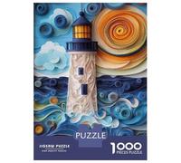 Jigsaw Puzzle1000 Pieces Lighthouse Ocean Waves Art Print Adult Jigsaw Relaxing Games Staycation Kill Time Unique Gifts for Birthday And Christmas 38x26cm/1000pcs