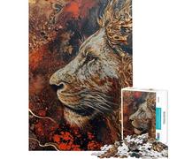 Jigsaw Puzzle1000 Pieces Lion Painting with Gold Jigsaw Puzzles for Adults Family Activities Train Your Brain And Hands Stress Reduction Gifts (Size 38x52cm)
