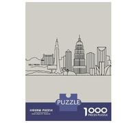 Jigsaw Puzzle1000 Pieces Los Angeles Skyline Minimalist Art Adult Jigsaw Puzzle Hands-on Game For Family Fun Unique Gifts for Birthday And Christmas 70x50cm/1000pcs